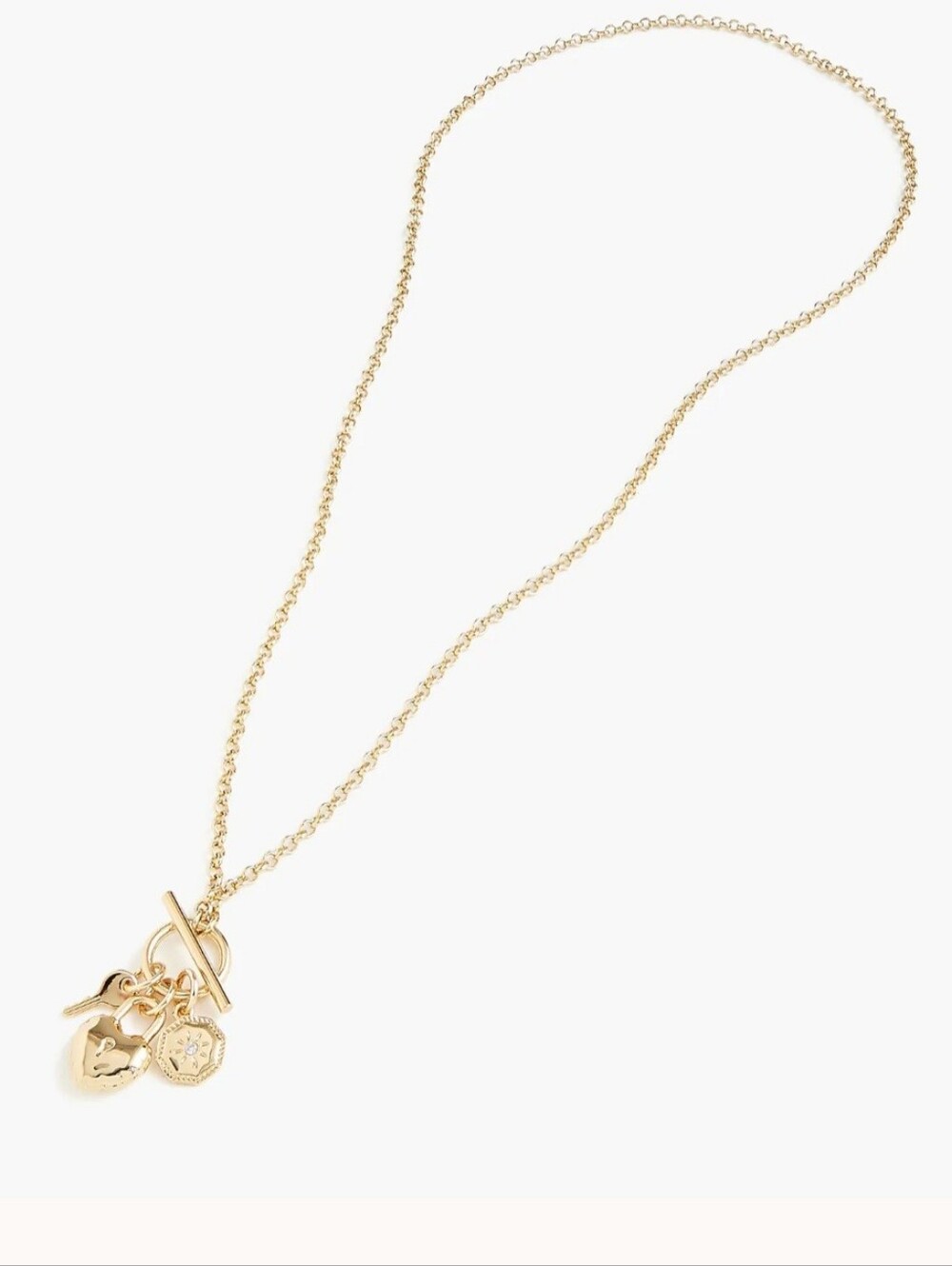 J. Crew Lock and key charm necklace NWT